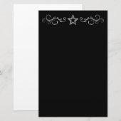 Papeterie +{ Étoile décorative }+ Noir (Devant / Derrière)