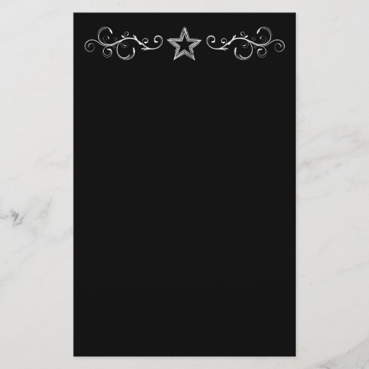 Papeterie +{ Étoile décorative }+ Noir (Devant)