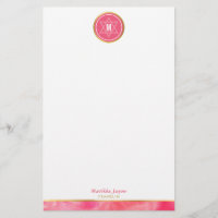 Étoile juive MONOGRAM gras bloc corail rose or