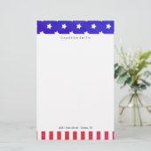 Papeterie Étoiles et bandes - Nom personnalisé (Debout devant)