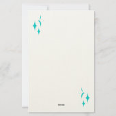 Papeterie Étoiles Rétro Éditable sur Teal 5.5" x 8.5" (Dos)