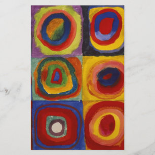 Papeterie Étude de couleur de carrés cercles