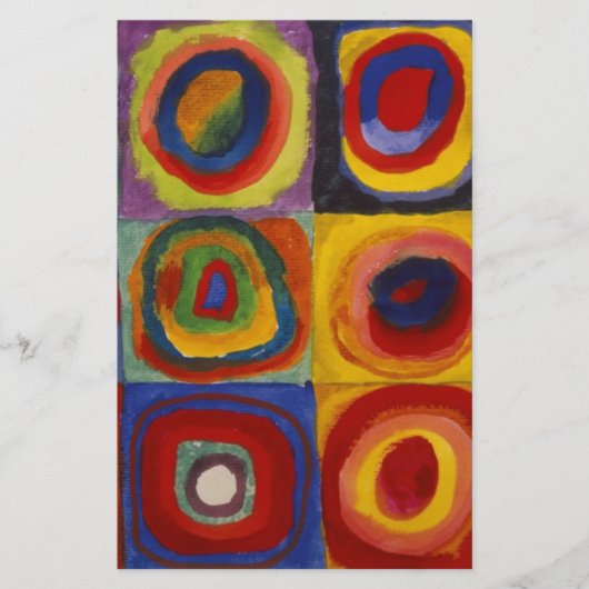 Papeterie Étude de couleur de carrés cercles (Devant)