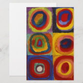 Papeterie Étude de couleur de carrés cercles (Devant / Derrière)