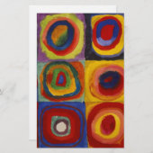 Papeterie Étude des couleurs des cercles Carré (Devant / Derrière)