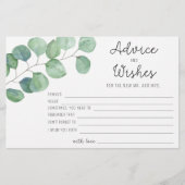 Papeterie Eucalyptus - conseils et voeux nuptiale douche (Devant)