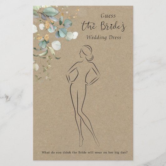 Papeterie Eucalyptus Devine Le Jeu De Fête des mariées Robe (Devant)