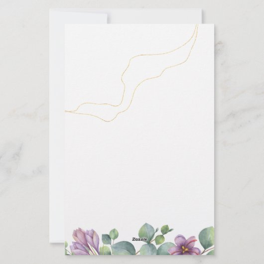 Papeterie Eucalyptus Green Icon Programme Itinéraire Mariage (Dos)