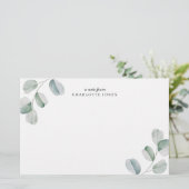 Papeterie Eucalyptus Personalized Note Card (Debout devant)