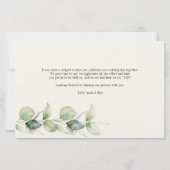 Papeterie Eucalyptus Verdure Script Mariage Merci (Dos)