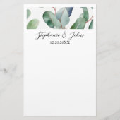 Papeterie Eucalyptus Vert Élégant Simple Mariage rustique (Devant)