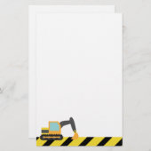 Papeterie Excavatrice orange, véhicules de construction, (Devant / Derrière)