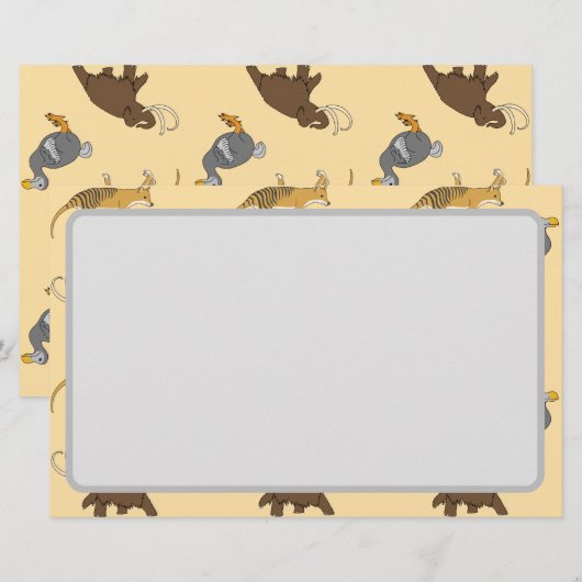 Papeterie Extinct Animals  (Devant / Derrière)