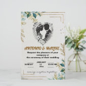 Papeterie faire-part de mariage d'amour classique (Debout devant)