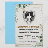 Papeterie faire-part de mariage d'amour classique (Devant / Derrière)