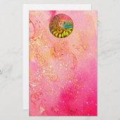 Papeterie FAIRY OF THE SUNFLOWERS jaune rose noir (Devant / Derrière)