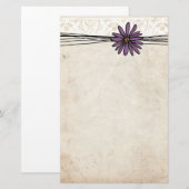 Papeterie Faisée Vintage violette (Devant / Derrière)