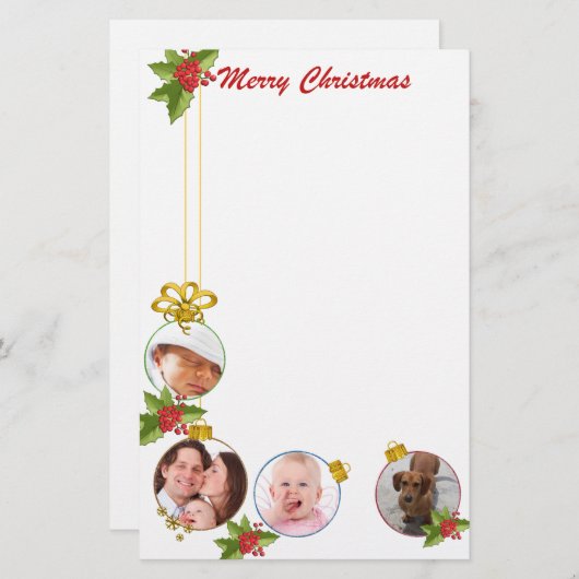 Papeterie faite sur commande de fête de Noël de (Devant / Derrière)