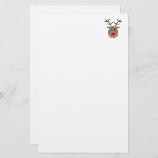 Papeterie faite sur commande de Noël avec le renne (Devant / Derrière)