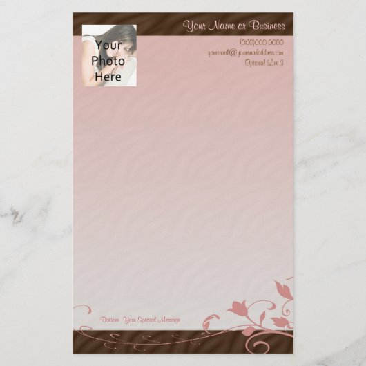 Papeterie faite sur commande de photo, remous rose (Devant)