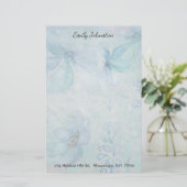 Papeterie faite sur commande florale bleue (Debout devant)