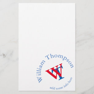 Papeterie Faites votre promotion Logo Monogramme rouge/b