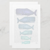 Papeterie Famille de baleines bleues (Devant / Derrière)