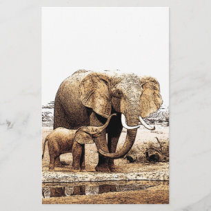 Papeterie Famille d'éléphants