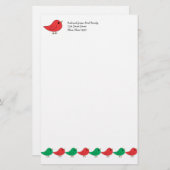 Papeterie Famille des oiseaux de Noël (Devant / Derrière)