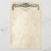 Papeterie Fancy Scrollwork Old Parchment with Your Name (Devant)