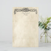 Papeterie Fancy Scrollwork Old Parchment with Your Name (Debout devant)