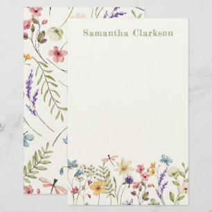 Papeterie Fantaisie Bloom Motif Coloré de Fleur Sauvage de P