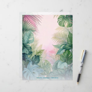 Papeterie fantaisie tropicale recto-verso