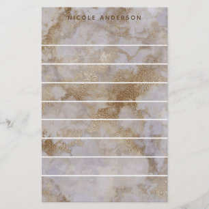 Papeterie Faux Gold Marble Swirl Chic Personnalisé tendance