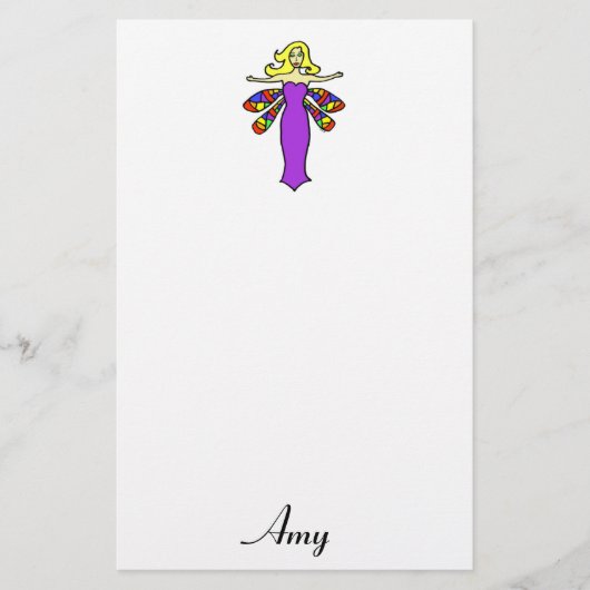 Papeterie Fée blonde de libellule (Devant)