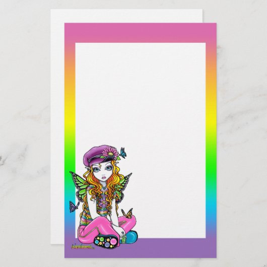 Papeterie féerique d'art d'arc-en-ciel (Devant / Derrière)