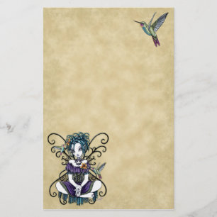 Papeterie féerique d'art de colibri gothique de