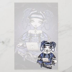 Papeterie féerique d'art de dessus bleu mignon de