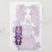 Papeterie féerique rose d'art de "Maegan" (Devant / Derrière)