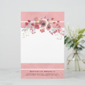 Papeterie Féminin Fleurs Professionnel Minimaliste Moderne (Debout devant)