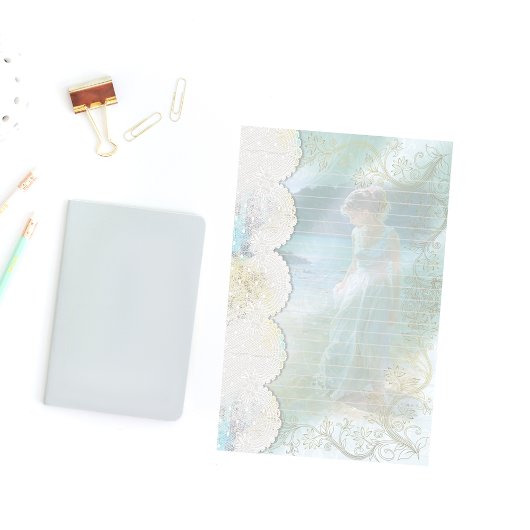 Papeterie Femme au lac Faux Lace Lined