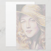 Papeterie Femme avec casquette (Devant / Derrière)
