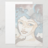 Papeterie Femme bleue (Devant / Derrière)