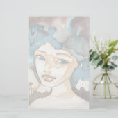 Papeterie Femme bleue (Debout devant)