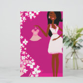 Papeterie femme enceinte noire (Debout devant)