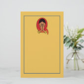 Papeterie Femme hindoue avec tête en Namaste Salutation (Debout devant)