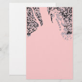 Papeterie FEMME ROMANTIQUE, ROSE ET NATURE Rose noir (Devant / Derrière)