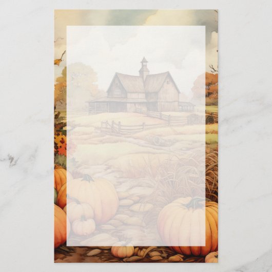 Papeterie Ferme citrouille automne récolte Thanksgiving (Devant)