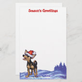 Papeterie Festive de nuit étoilée Chihuhua à Santa Hat (Devant / Derrière)