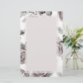 Papeterie Fête de fiançailles de roses roses blanches (Debout devant)